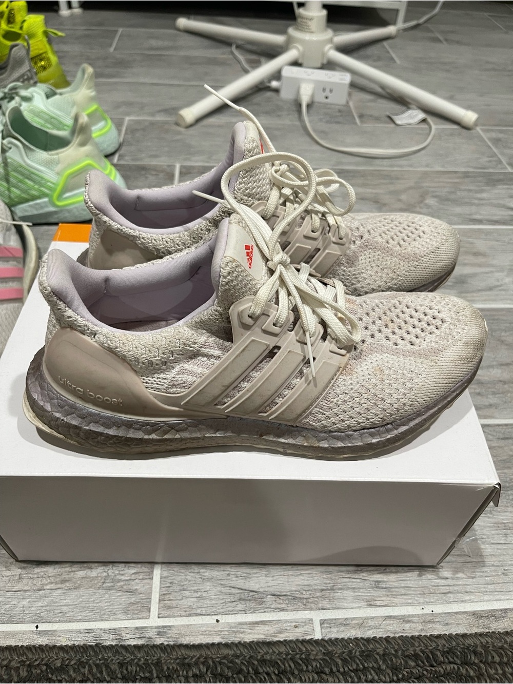 adidas Women's Ultra Boost Running Sneakers - Cream/Light Beige